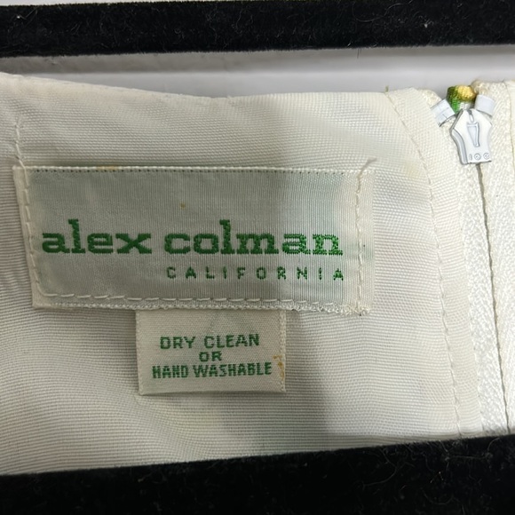 Vintage 60s Alex Coleman Mod floral cotton blend shift dress w belt medium - Picture 3 of 4